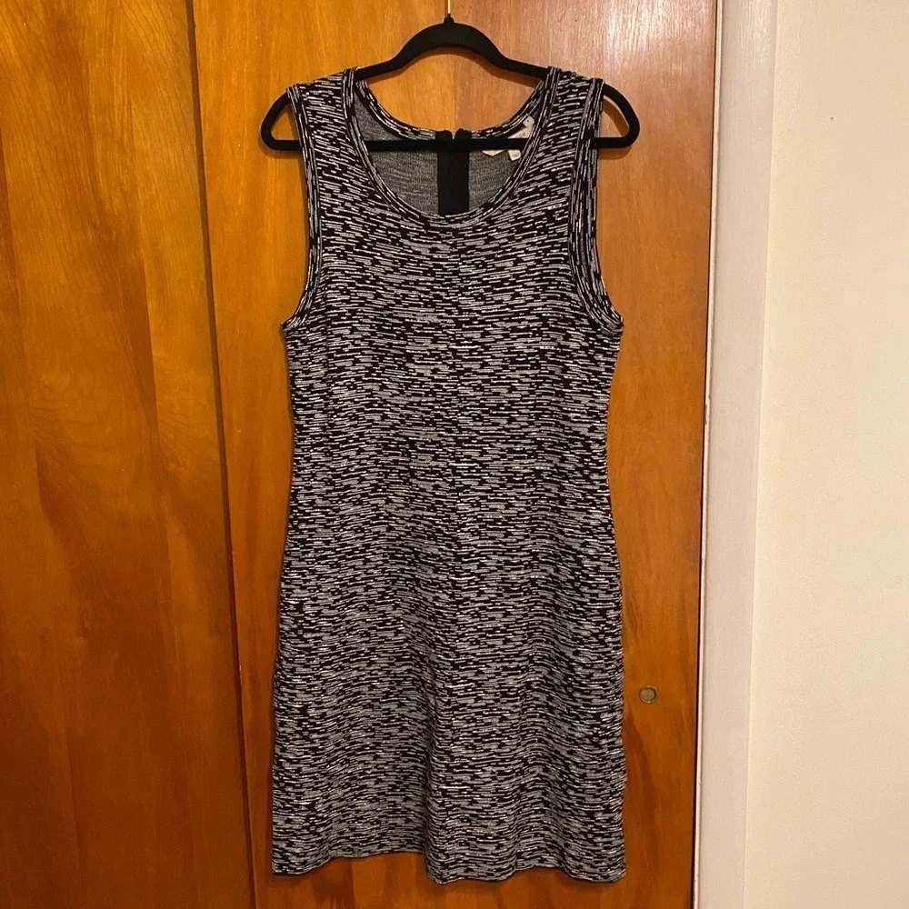 41 Hawthorn Black and Gray Abstract Knit Sleeveless Sheath Dress, Women’s Size L